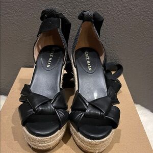Cole Haan Black Espadrille platform  Wedges